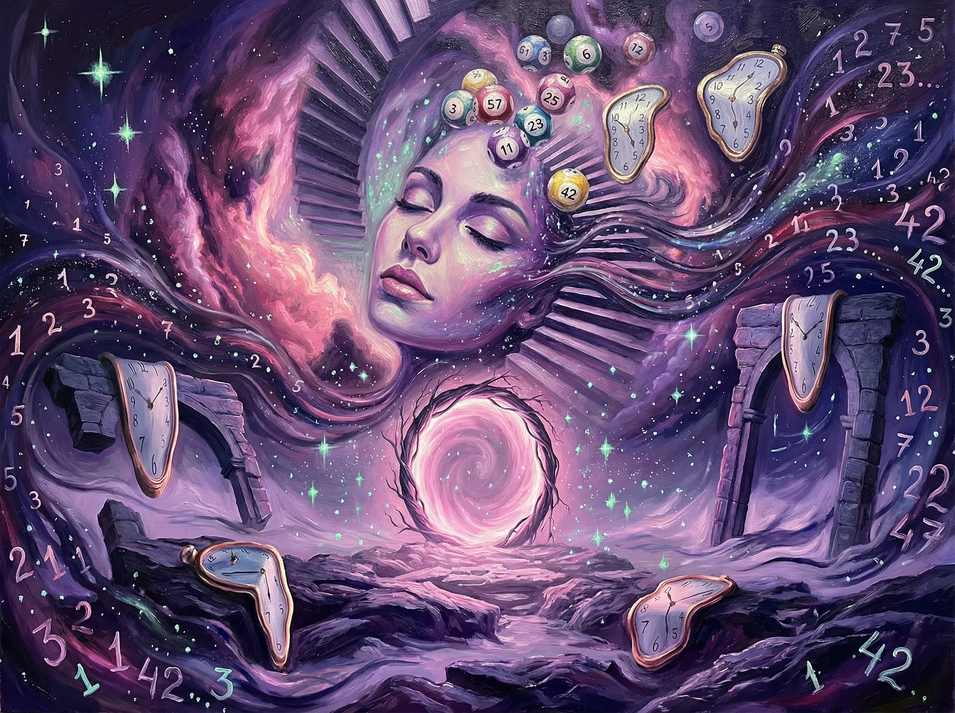 超现实艺术作品 - 宇宙面容与星河之梦，凤凰彩票 灵感画作